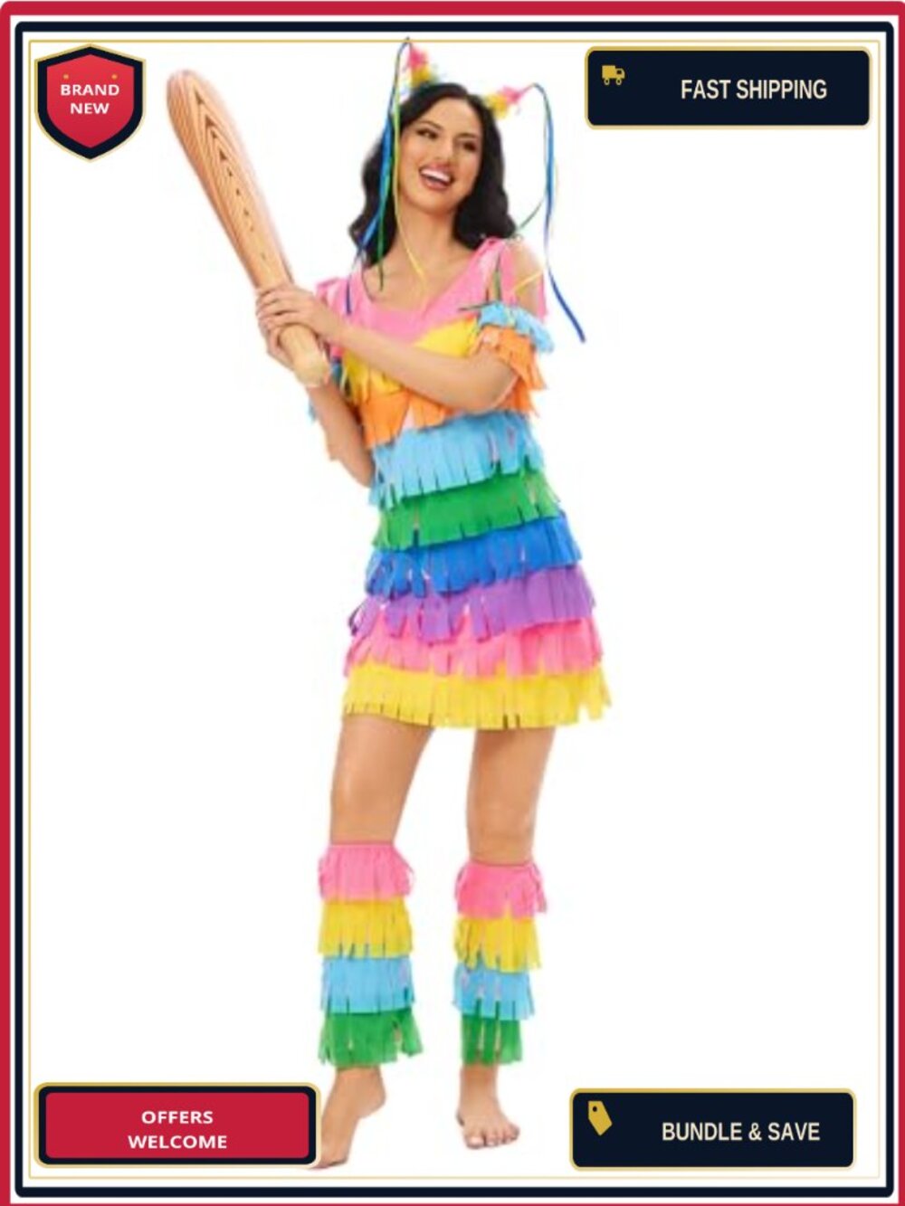 Piñata Costume Women's Funny Halloween Onesie Jumpsuit Polyester